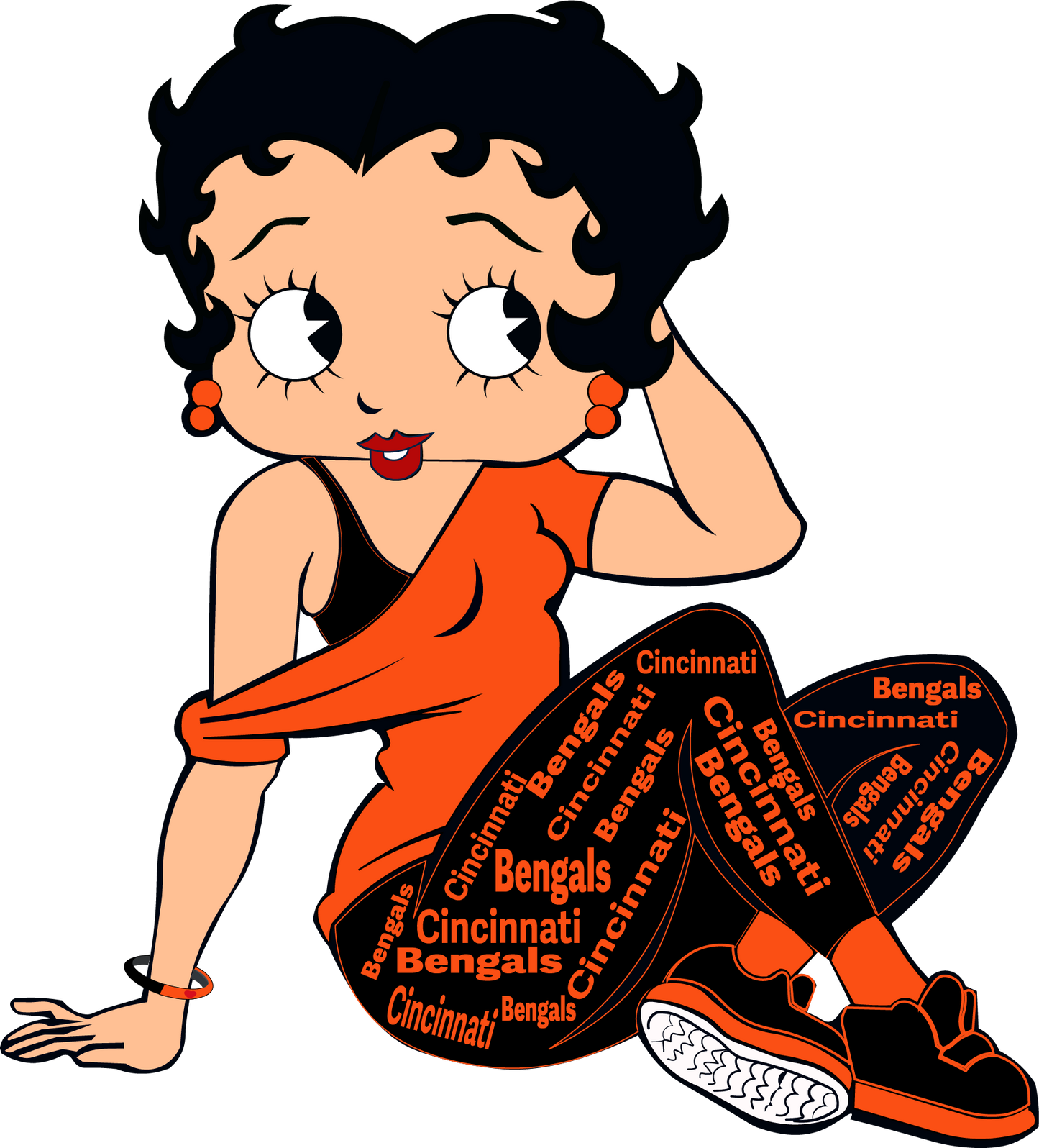Bengals Betty Boop Sitting