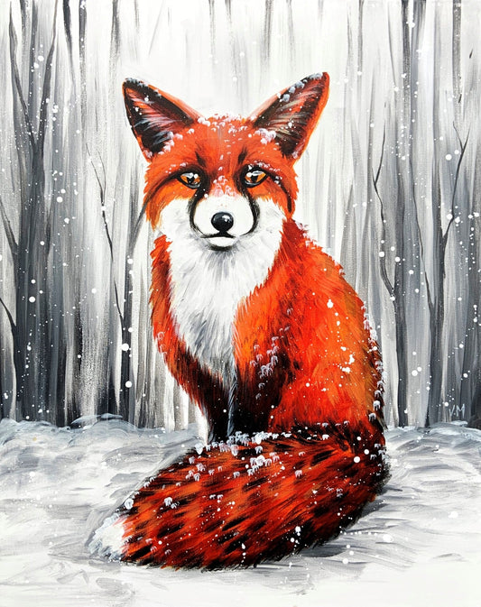 Winter Fox Paint & Sip SUNDAY JAN 7th, 2024 3:00-5:00PM